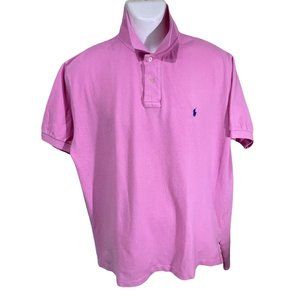 Vintage Polo Ralph Lauren Preppy Pink Shirt Golf 80s Popped Collar Cotton